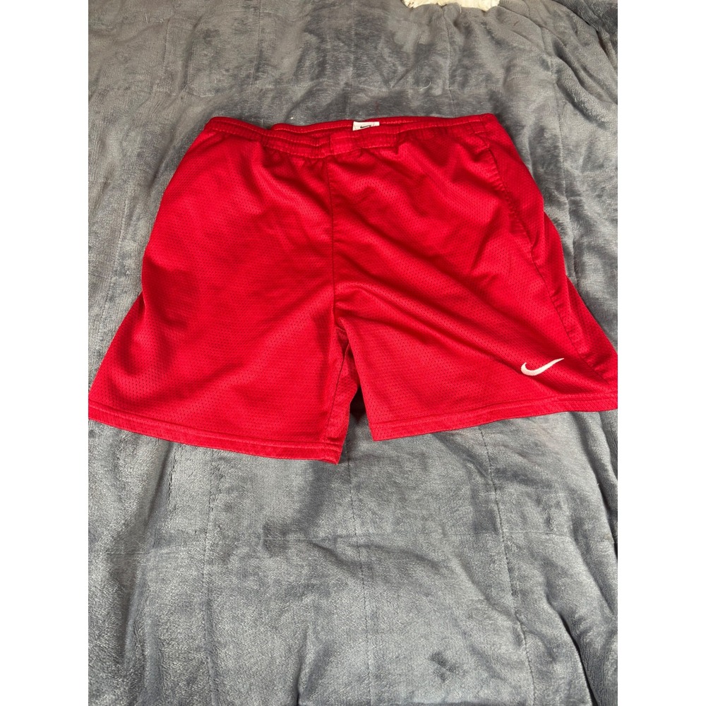 Vintage‎ Nike Mesh Athletic Shorts Red Mens Medium Made in USA 90s Swoosh Logo
